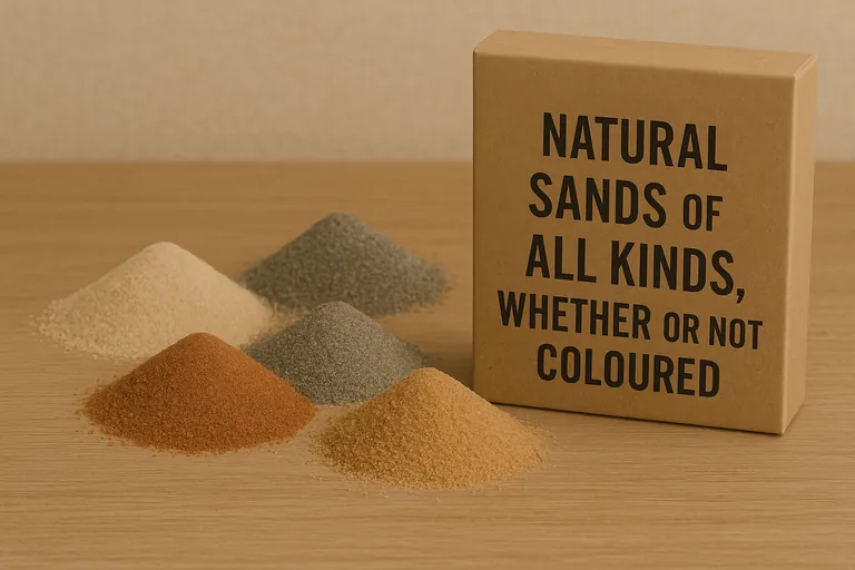 Natural sands of all kinds, whether or not coloured,